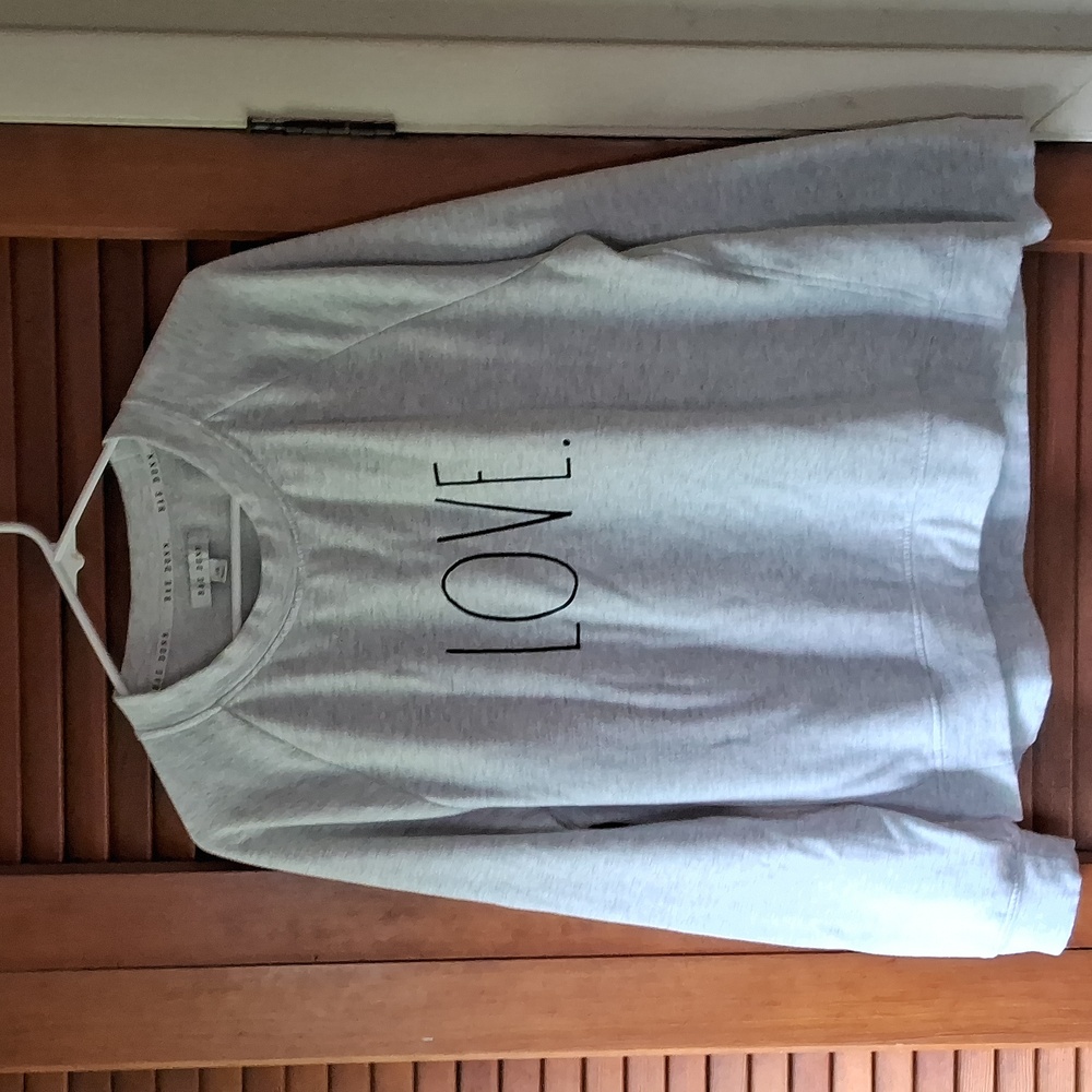 Rae Dunn woman's size large light grey LOVE sweatshirt.